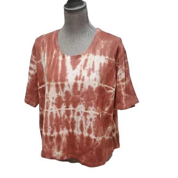 bebe Sports Women’s Tie Dye Tee Shirt Rose Dust NWT Size Medium