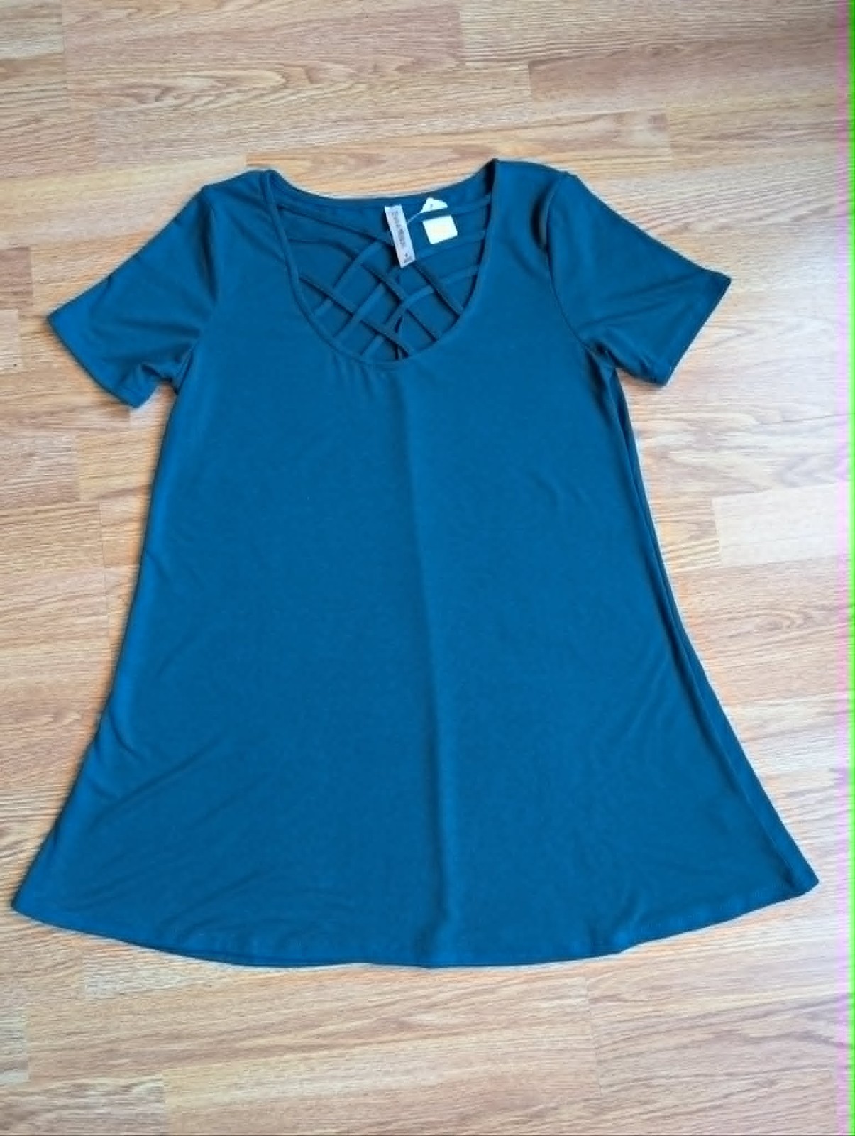 Lattice Round Neck A-line Top ~ Size Small