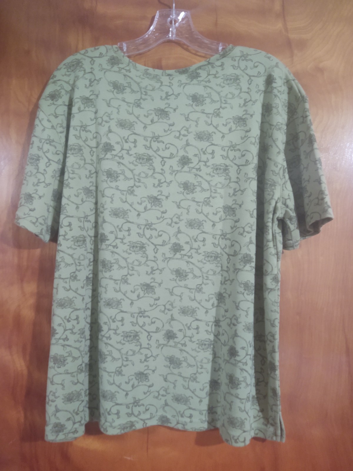 Bobbie Brooks Brand Floral Blouse Olives Green Color Size L