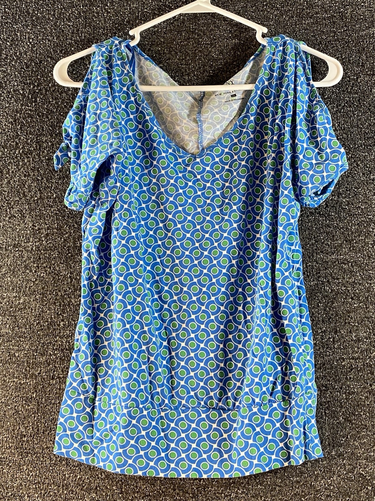 NY & Company Women’s Blouse Cold Shoulder Sleeve U-Neck Top Size XS