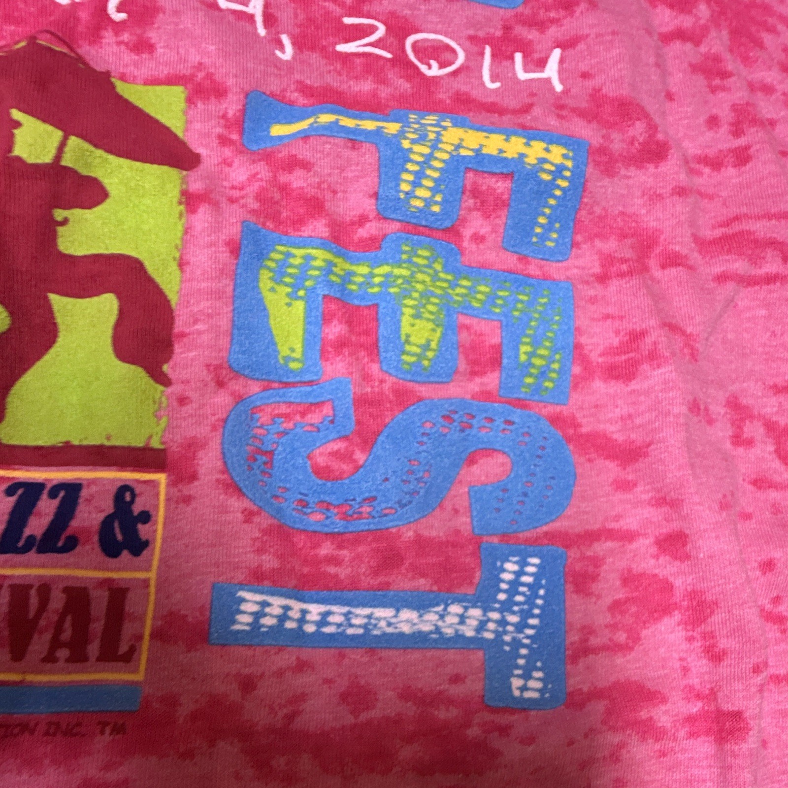 Next Level Apparel Womens Pink Burnout Graphic New Orleans Jazz Fest 2014 XL