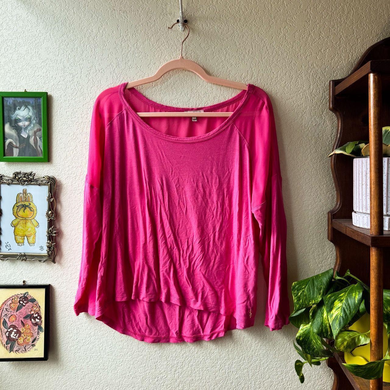 Vintage Women’s Juicy Couture Pink Mesh Y2K Glam Preppy Flowy Blouse
