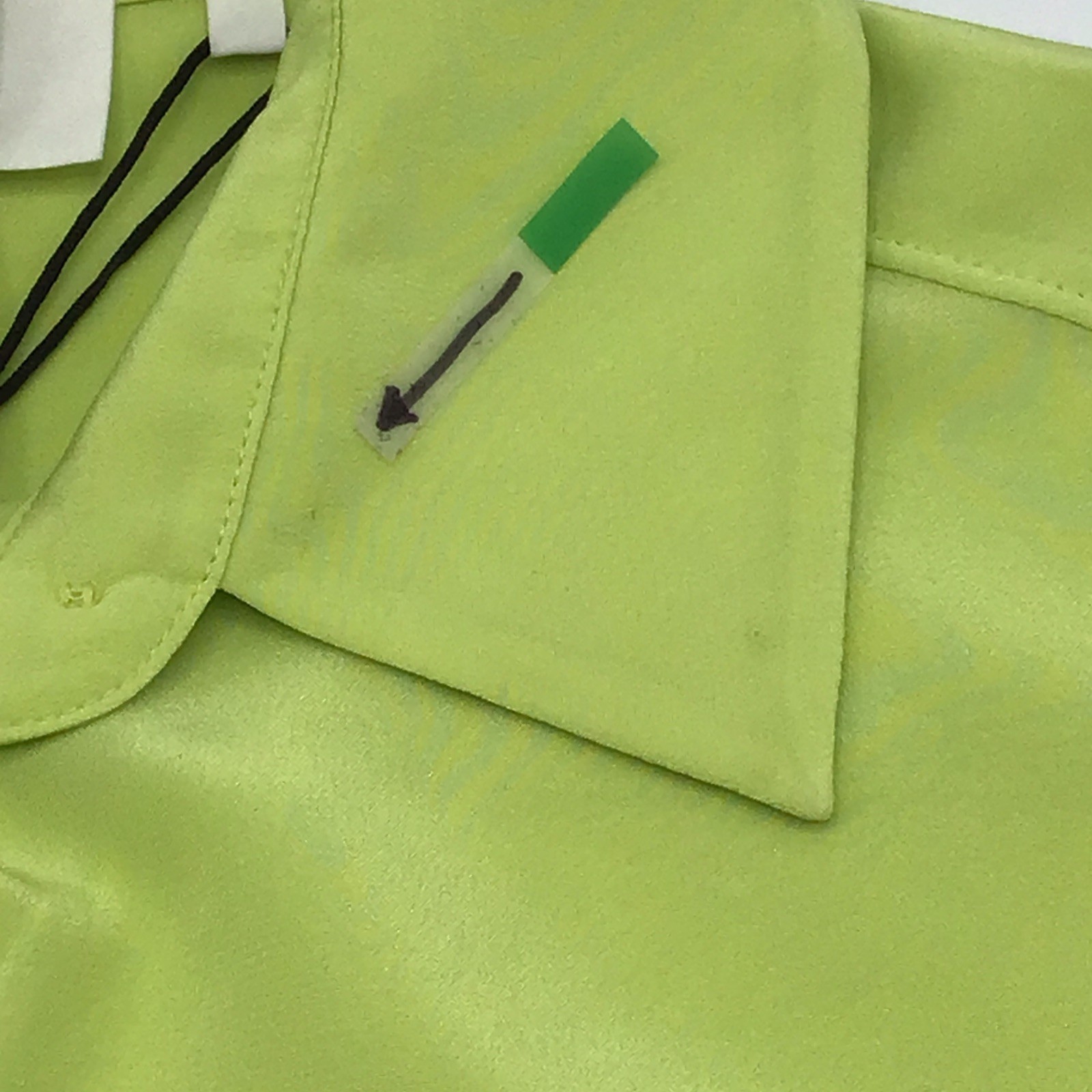 Max Mara SPORTMAX Algebra Lime Silk Shirt Button Front Elongated Cuffs NWOT US6