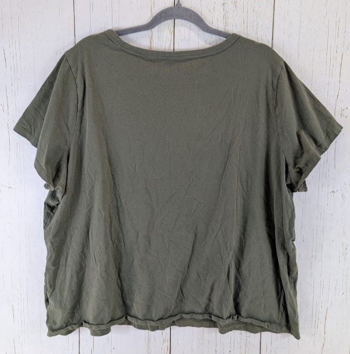 Old Navy Size XXL Everywear Green V Neck Short Sleeve Womens Casual Top