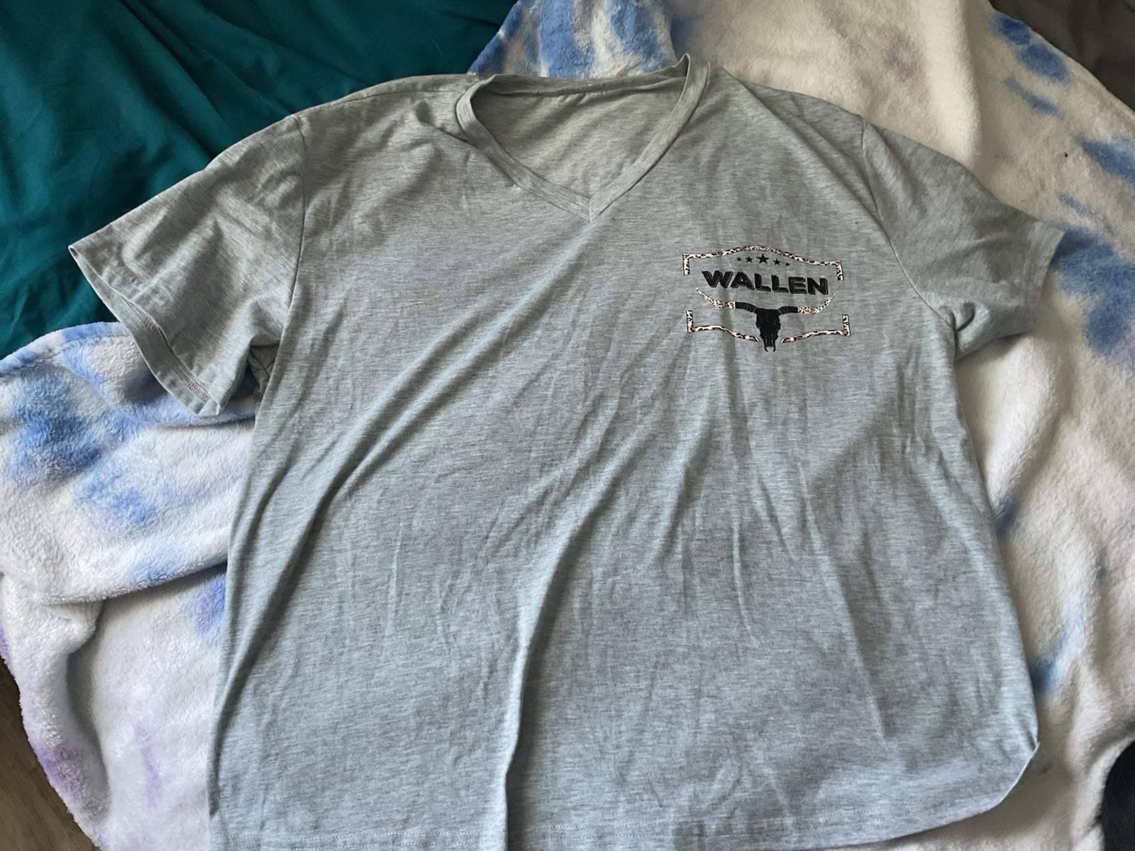 Last Night We Let The Liquor Talk Country Music Tshirt Women Letter Print V-Neck