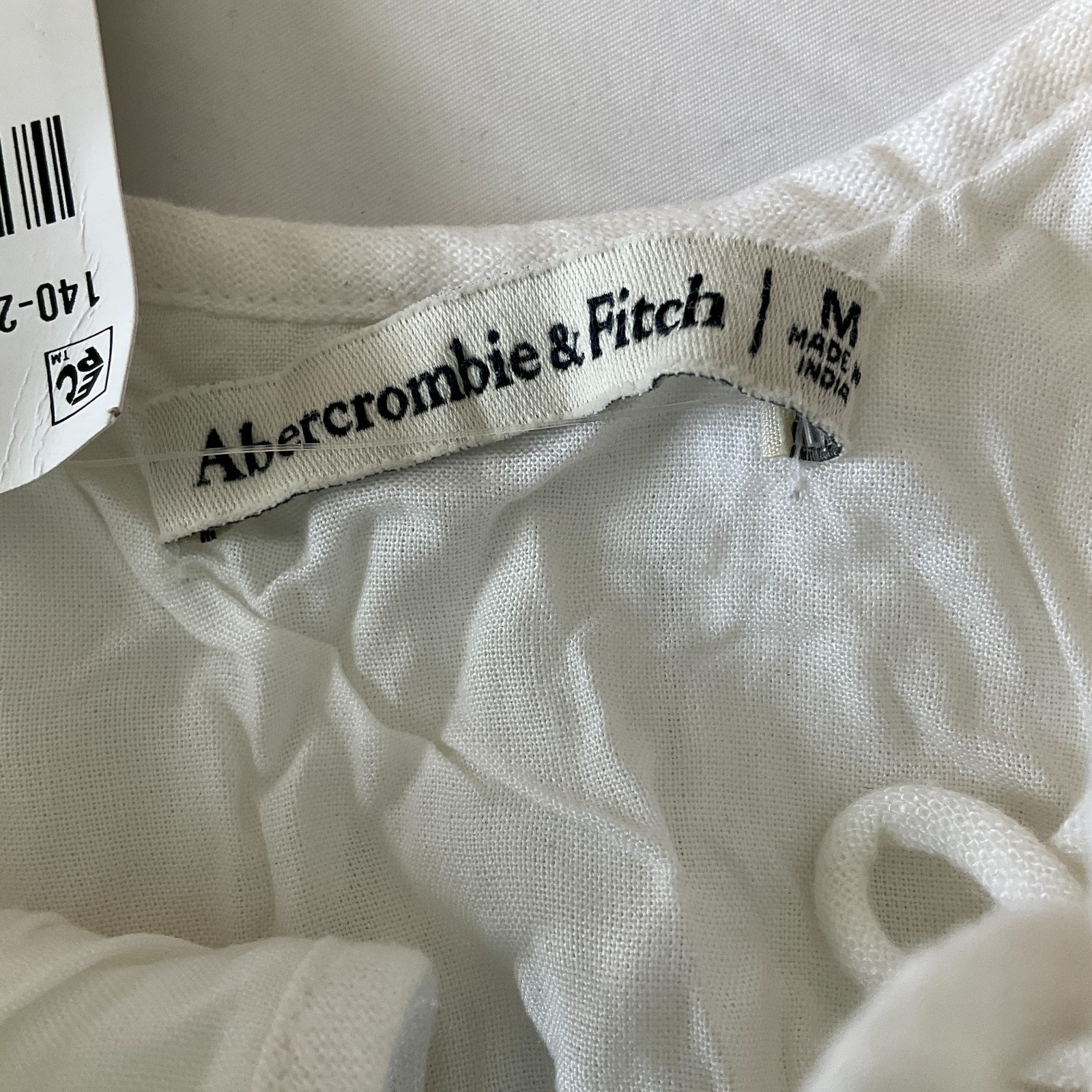 Abercrombie And Fitch Tank Blouse Top Women Size M White Front Tie Closure Lined