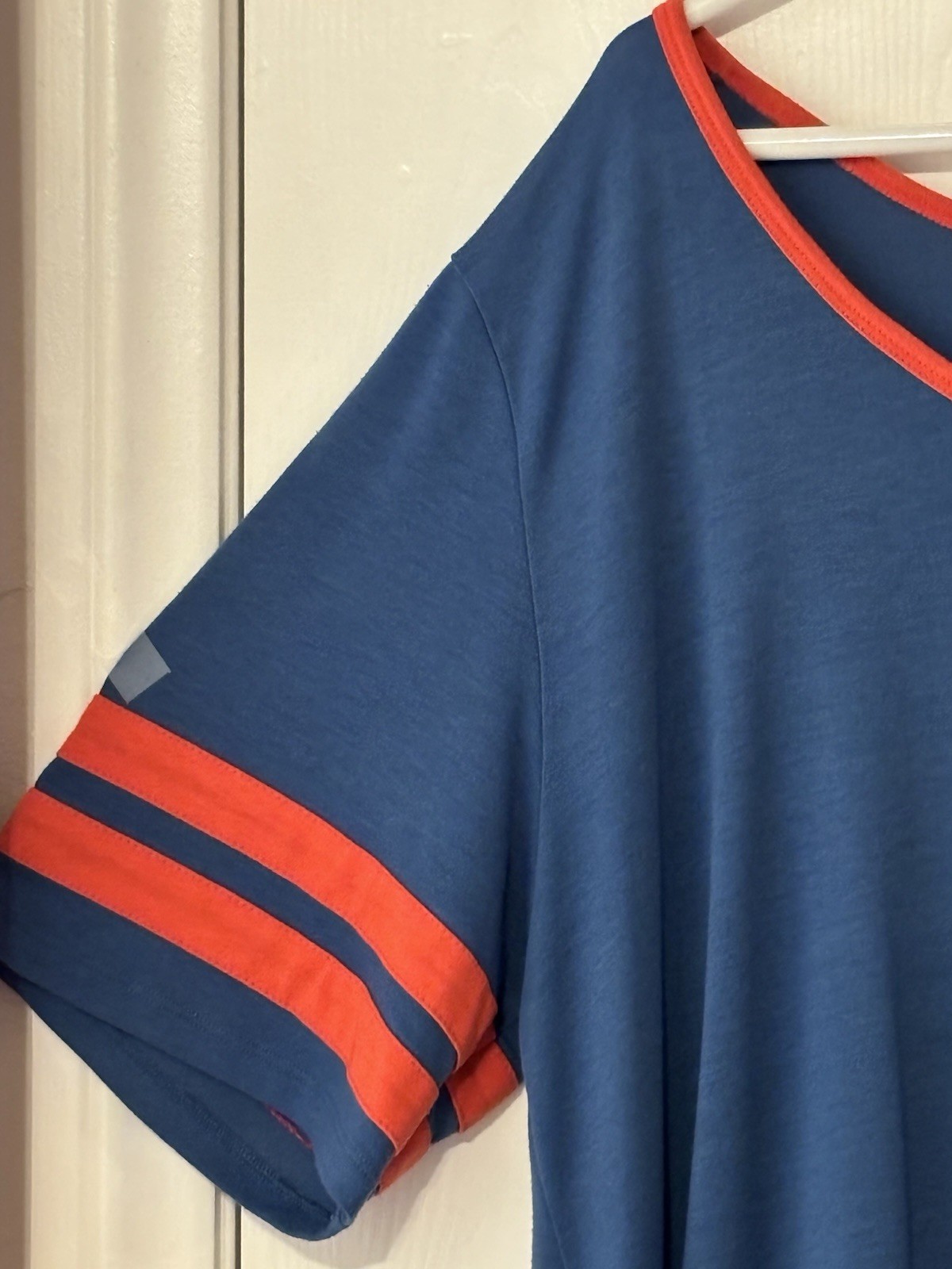 LuLaRoe Broncos Blue & Orange 1/2 Sleeve Night Shirt / Tunic 3 X-Large