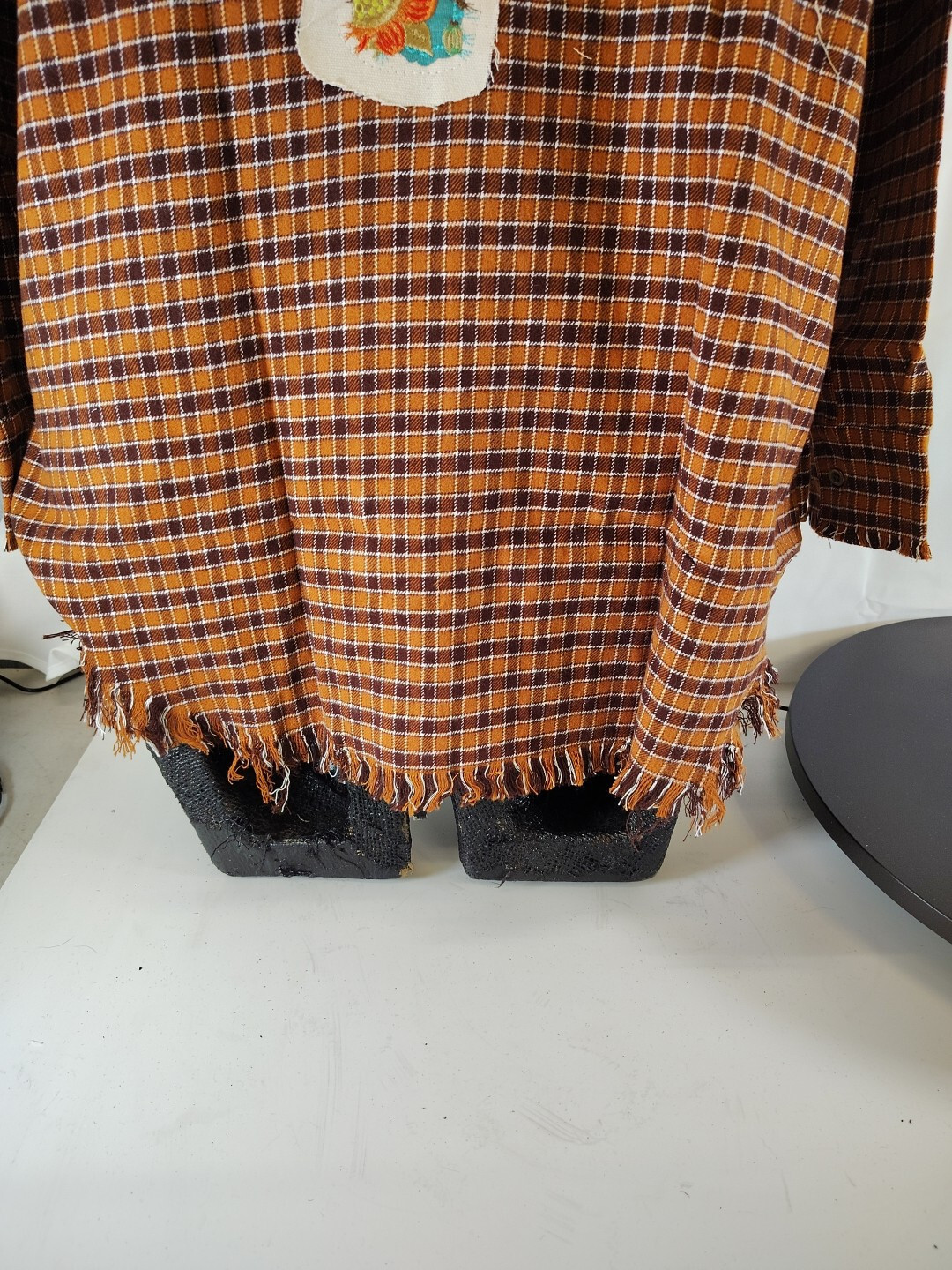 One24 Rags/ Brown Flannel/ Frayed Edge Shirt / with Cactus Patch Back/ Women’s S
