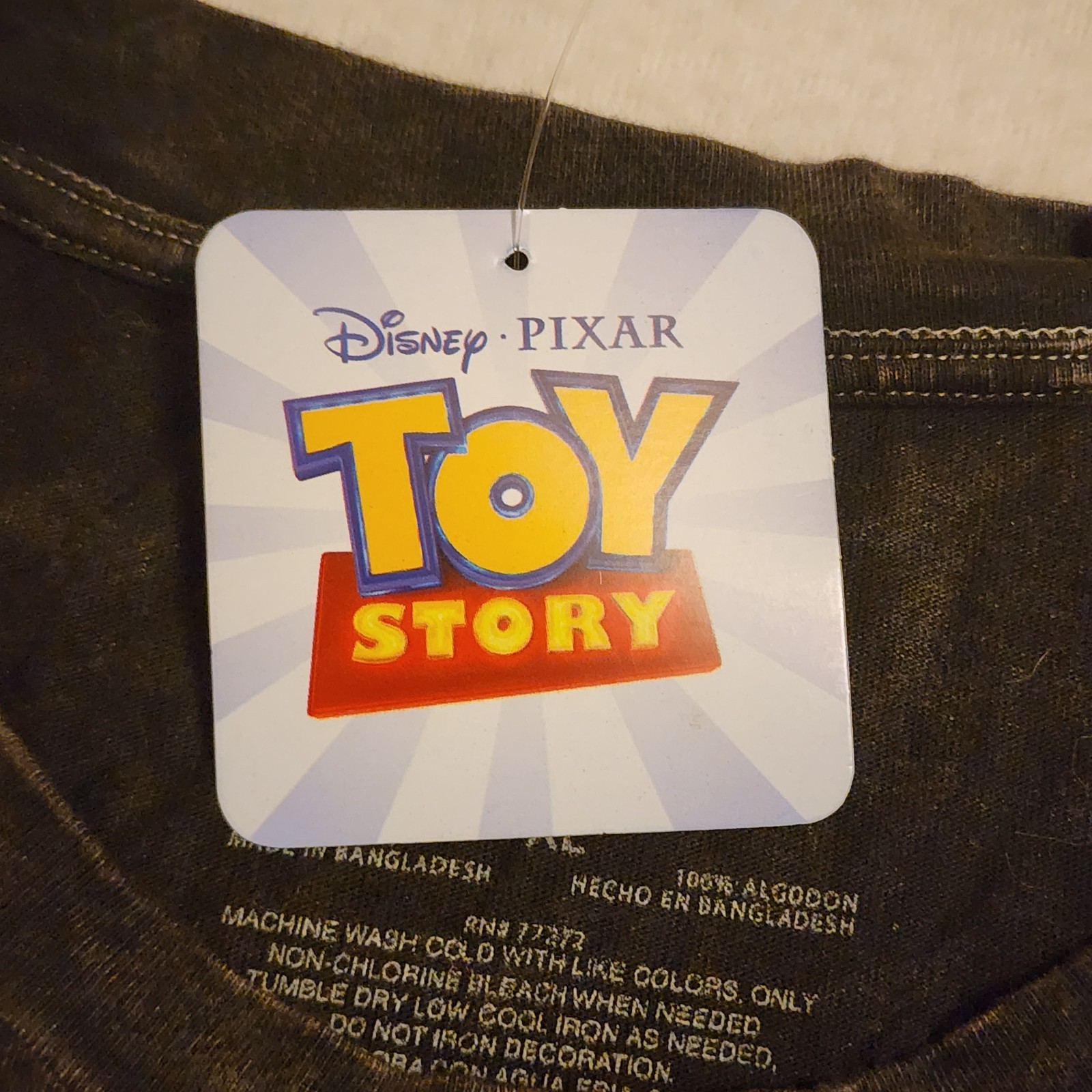 Toy Story Buzz Lightyear Women XL Black Acid Wash Graphic Tee Disney Pixar NEW