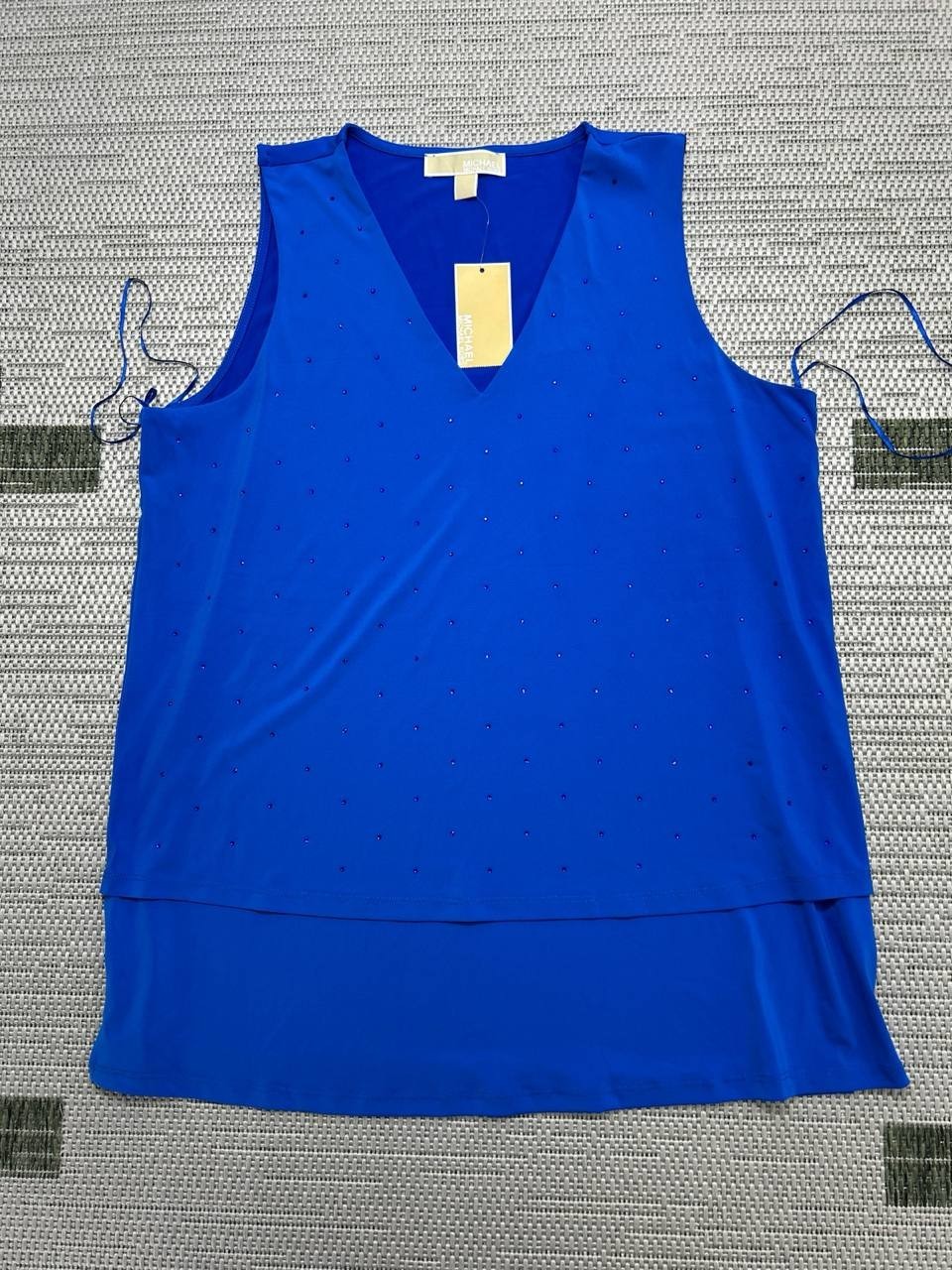 Michael Kors Shirt Womens Large Blue Tank Top New