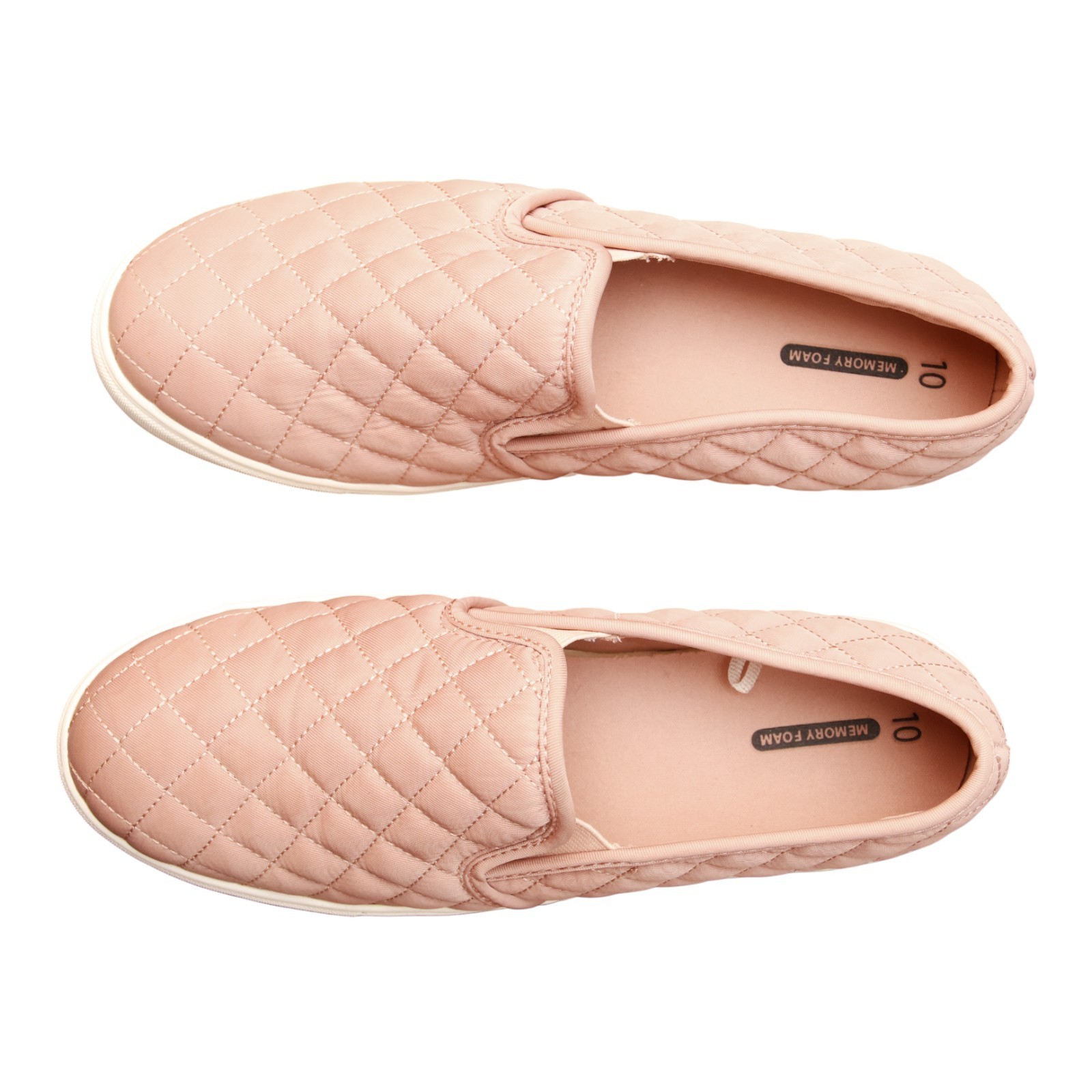 Womens Quilted Slip On Sneakers Blush Pink Size 10 Casual Comfort Shoes