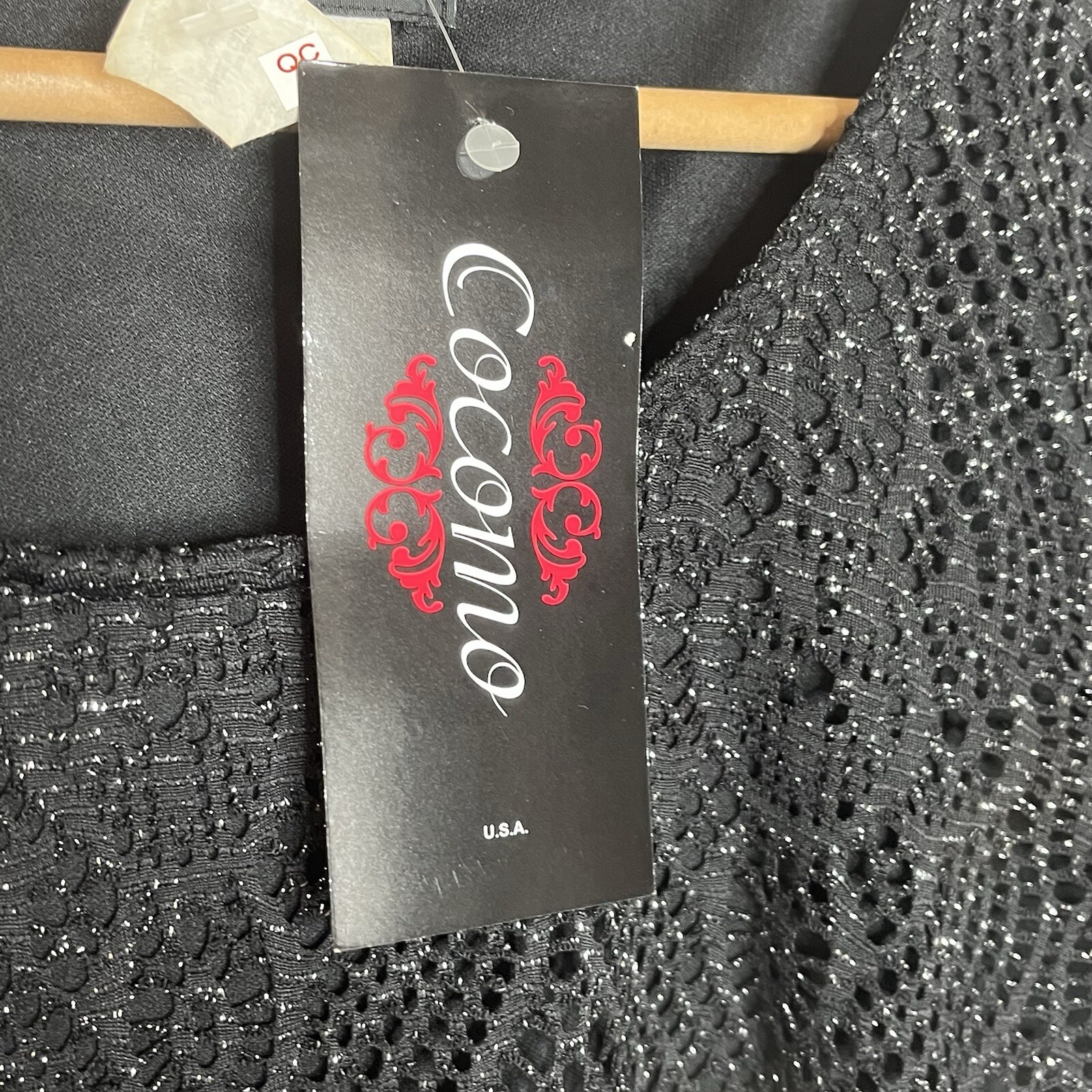 Cocomo Mesh Fishnet Metallic Top Womens Small Sheer Sparkly Tropical Resort