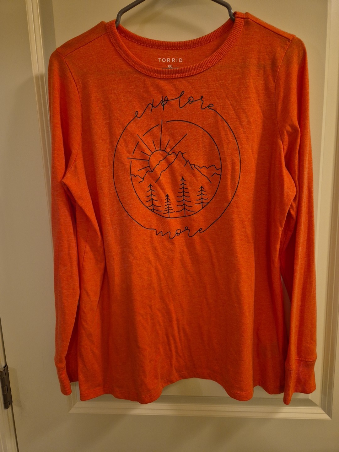 Torrid 00 Heather Orange Peach Classic Fit Long Sleeve Shirt Explore More