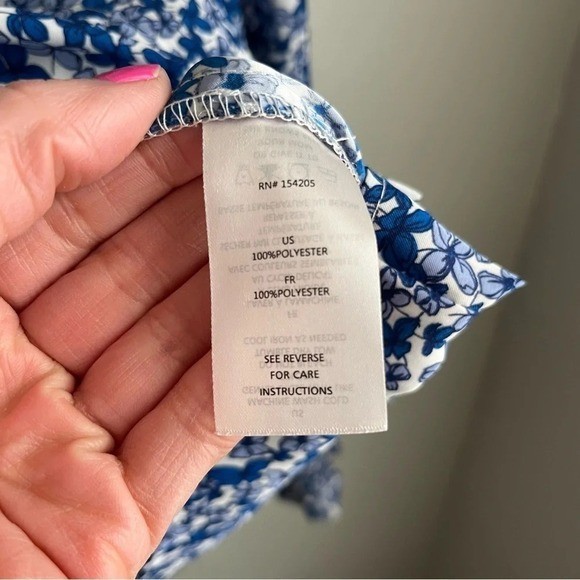 COOPER & Ella Blue Ditsy Floral Button Down Pleasant Blouse S