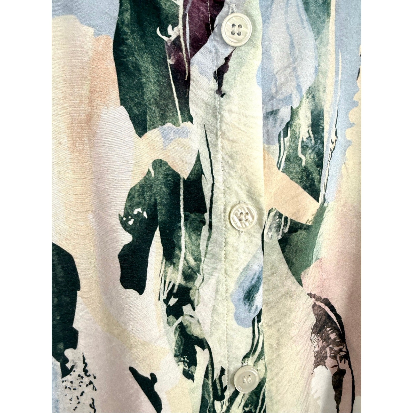 Shana Sz XL Wearable Art to Wear Colorful Abstract Artsy Blouse Shirt Top Beach