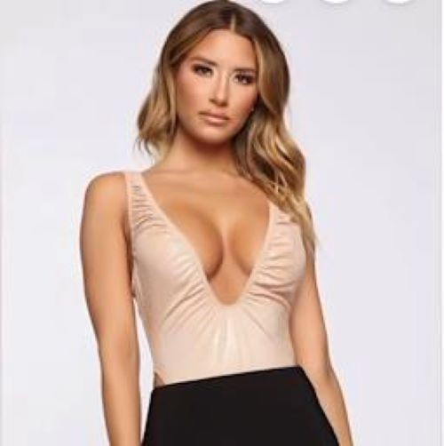 NWT Fashion Nova No Chance Snake Print Bodysuit Khaki Animal Print Top XS
