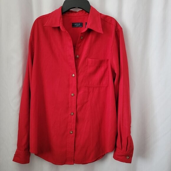 Liz Claiborne Crazy Horse Blouse Red Med. Grandma core Academia Career 90s Y2k
