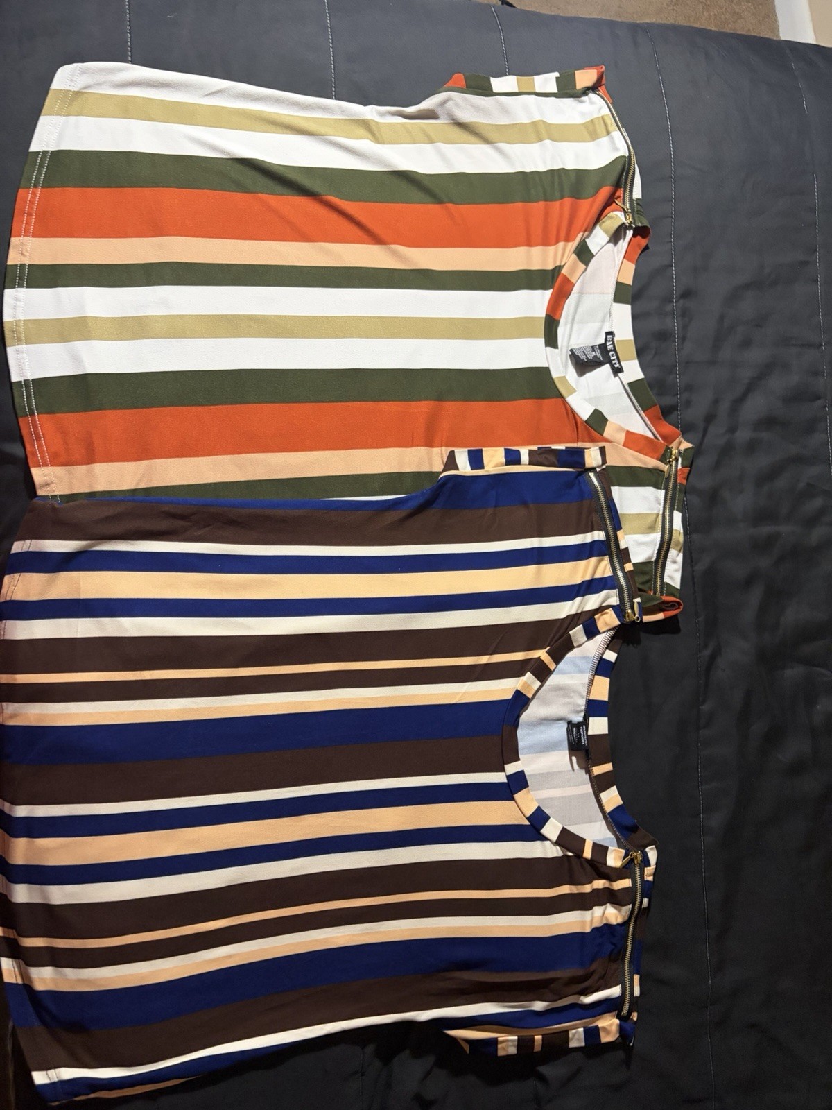 Bae City XL Multicolor Vertical Striped Cap Sleeve Tops Summer Bundle