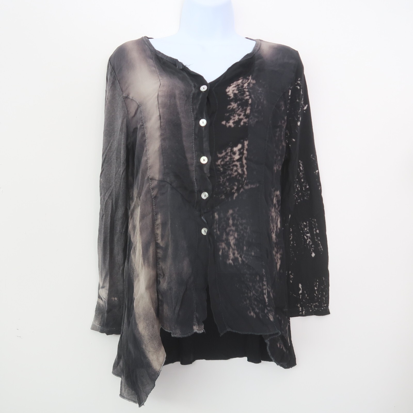 Angela Mara Blouse Medium / Large Witchy Boho Whimsigoth Asymmetric Button Up