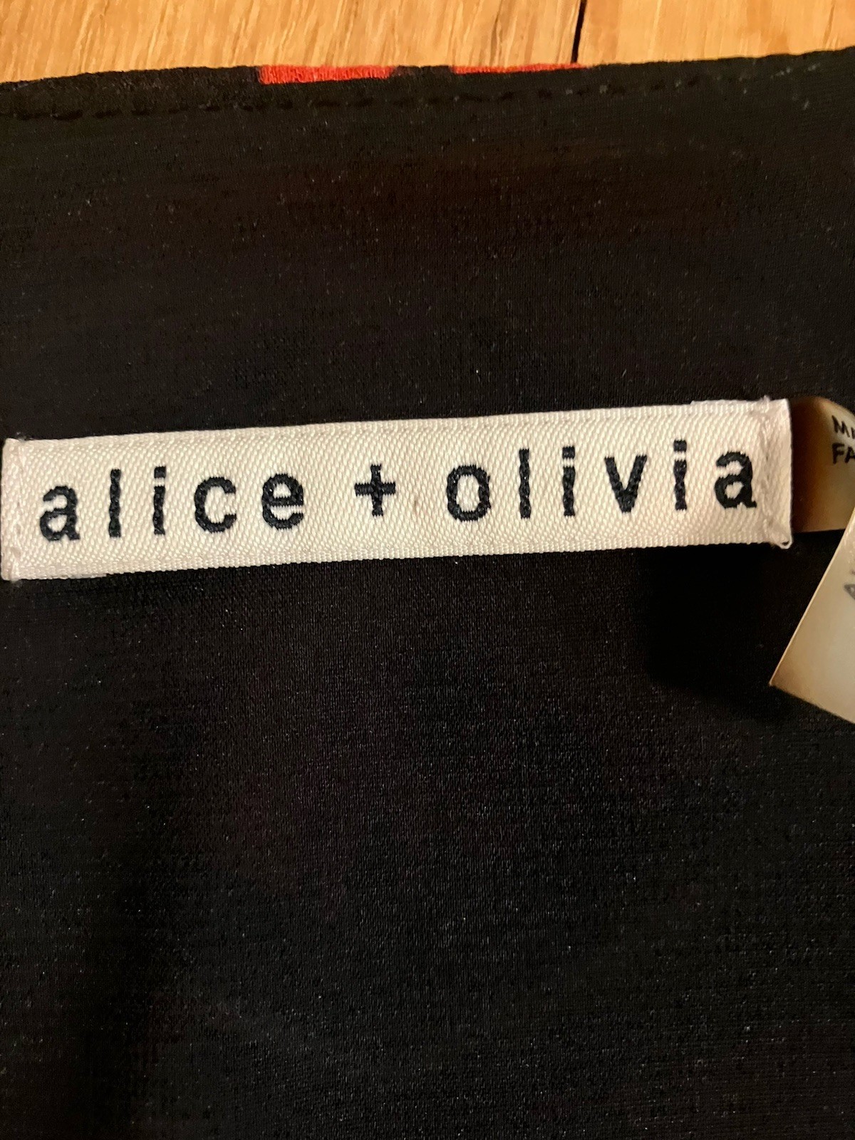 alice + olivia Black Multi Floral V-Neck Long Sleeve Pullover Blouse S/P