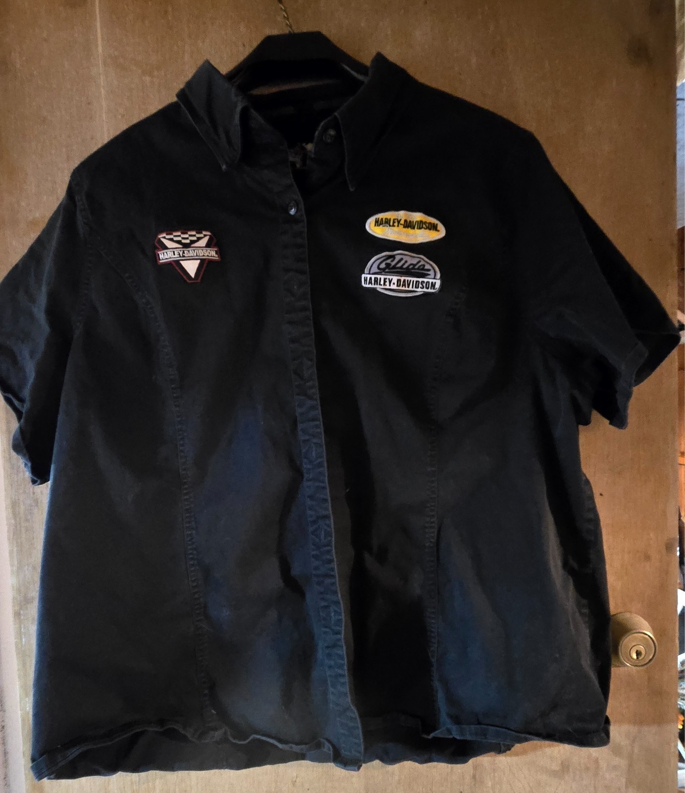 Harley-Davidson Women’s Black Button Shirt 3W Embroidered Patches Macau