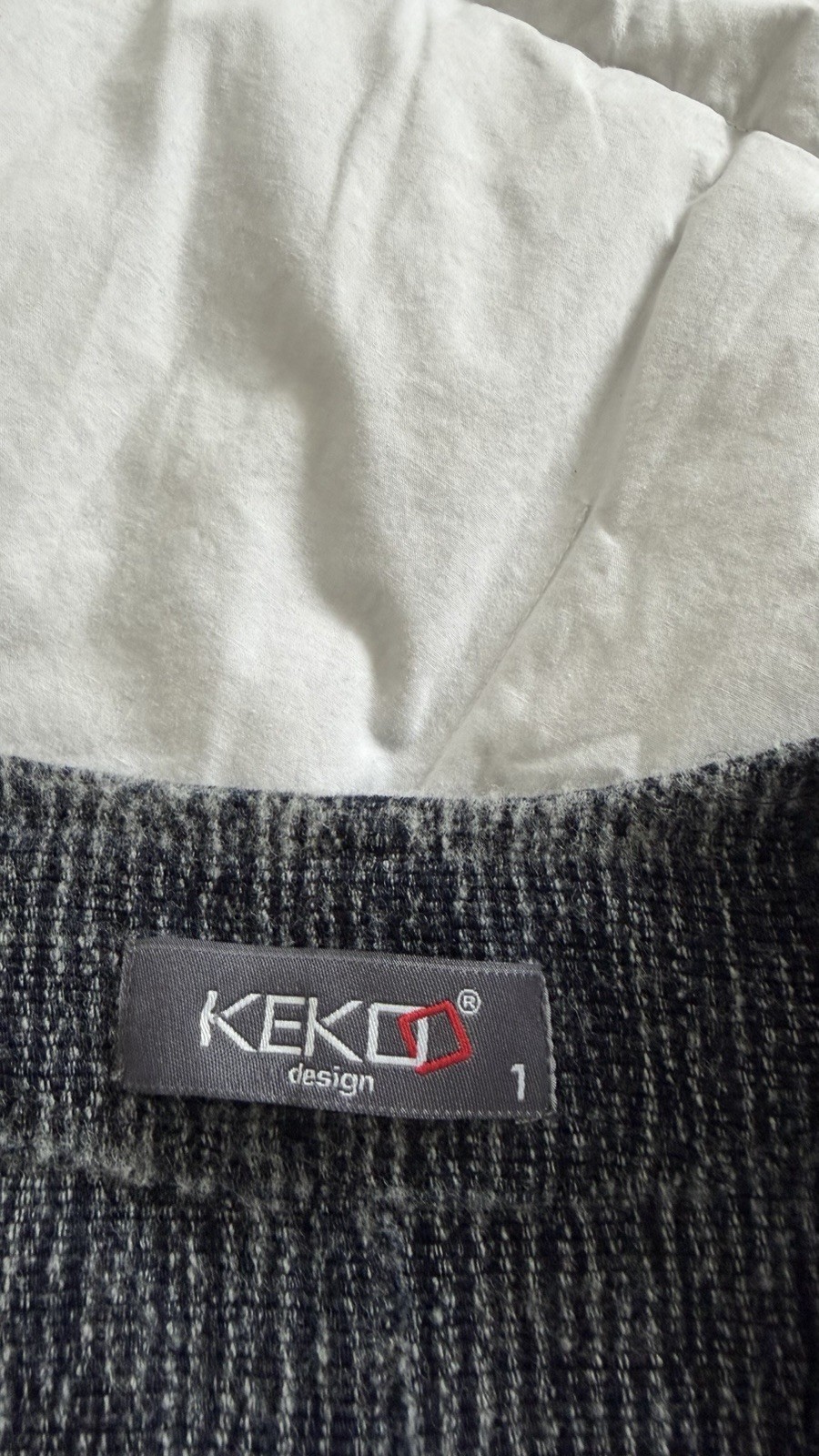 KEKOO DESIGN COTTON WOOL BLEND ASYMMETRICAL HEM LONG SLEEVE TOP SIZE 1 M
