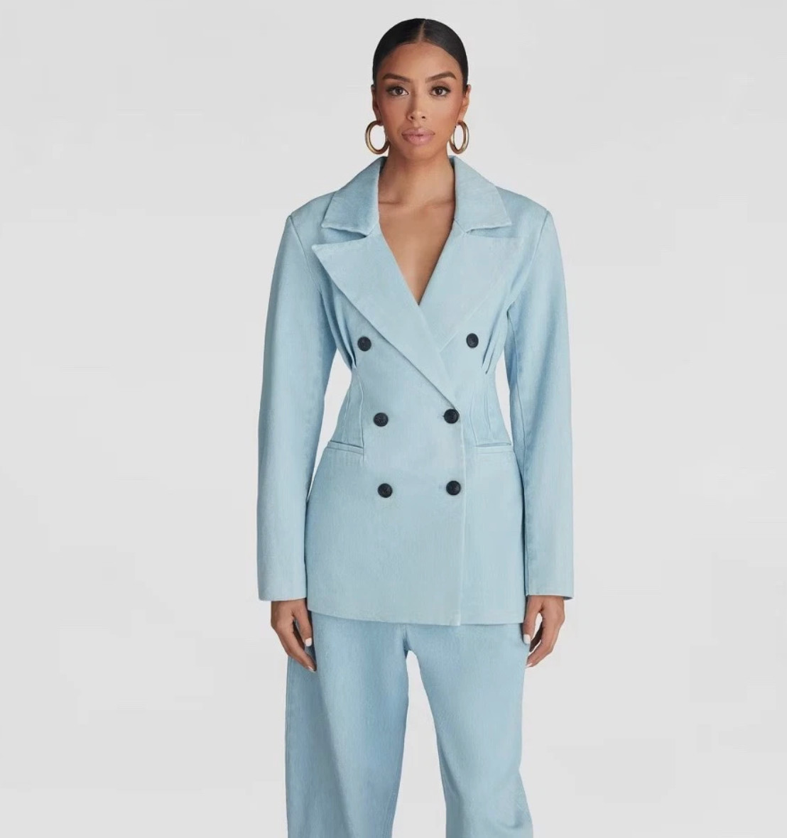KBB by KAHLANA Women The Corset Denim Blazer