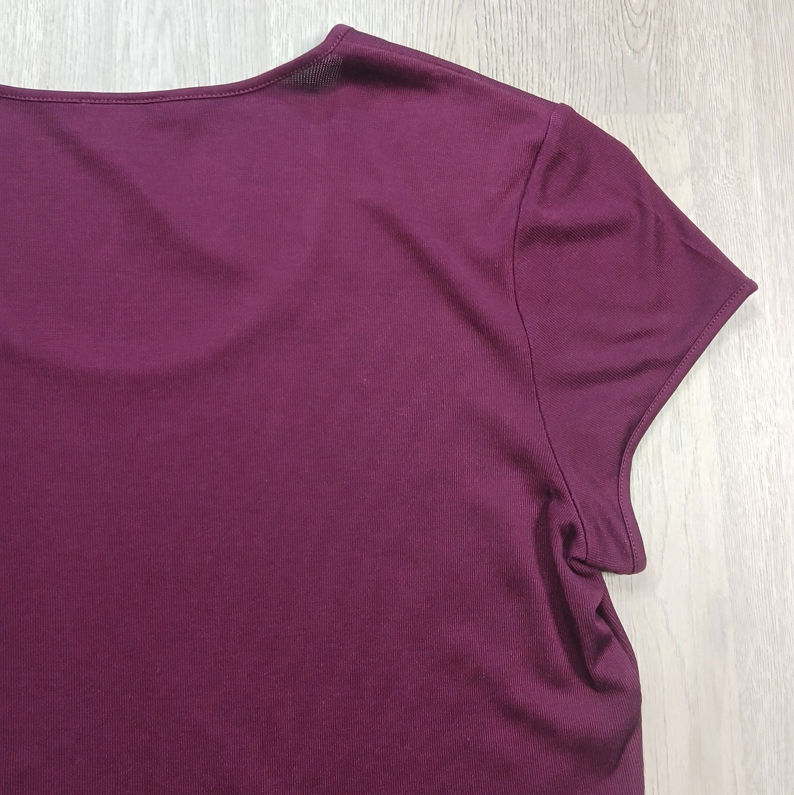 Ann Taylor Womens Short Sleeve Maroon Burgandy Shirt Size Large