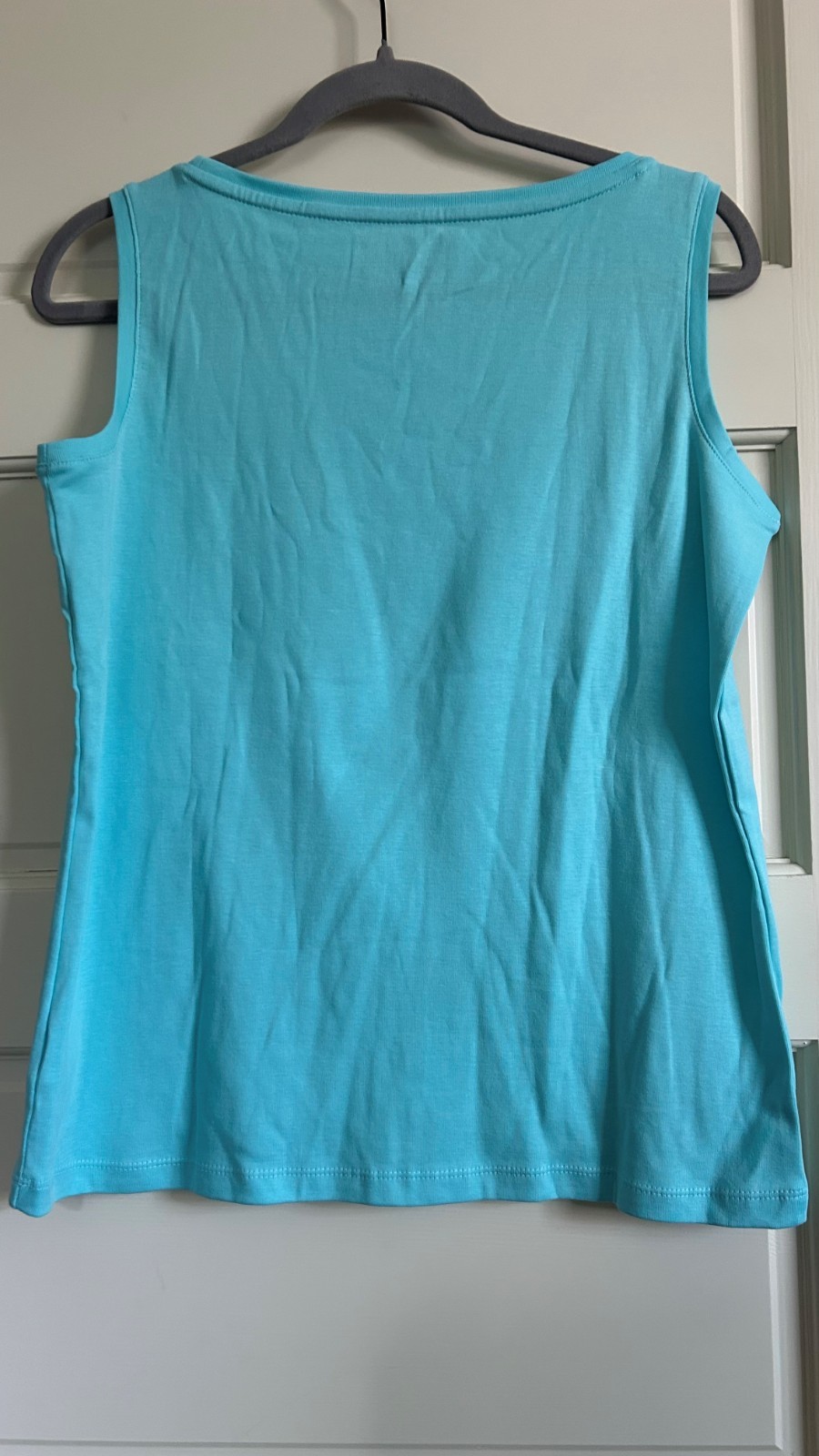 NWT Blue Pink Talbots Boatneck Tank Top 100% Pima Cotton X Petite
