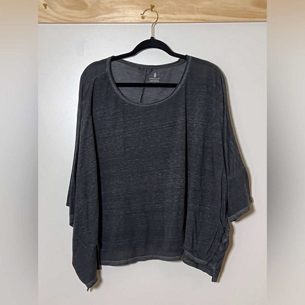 FP Movement by Free People Oversize Semi-Sheer Short Sleeve Top Women Size Large