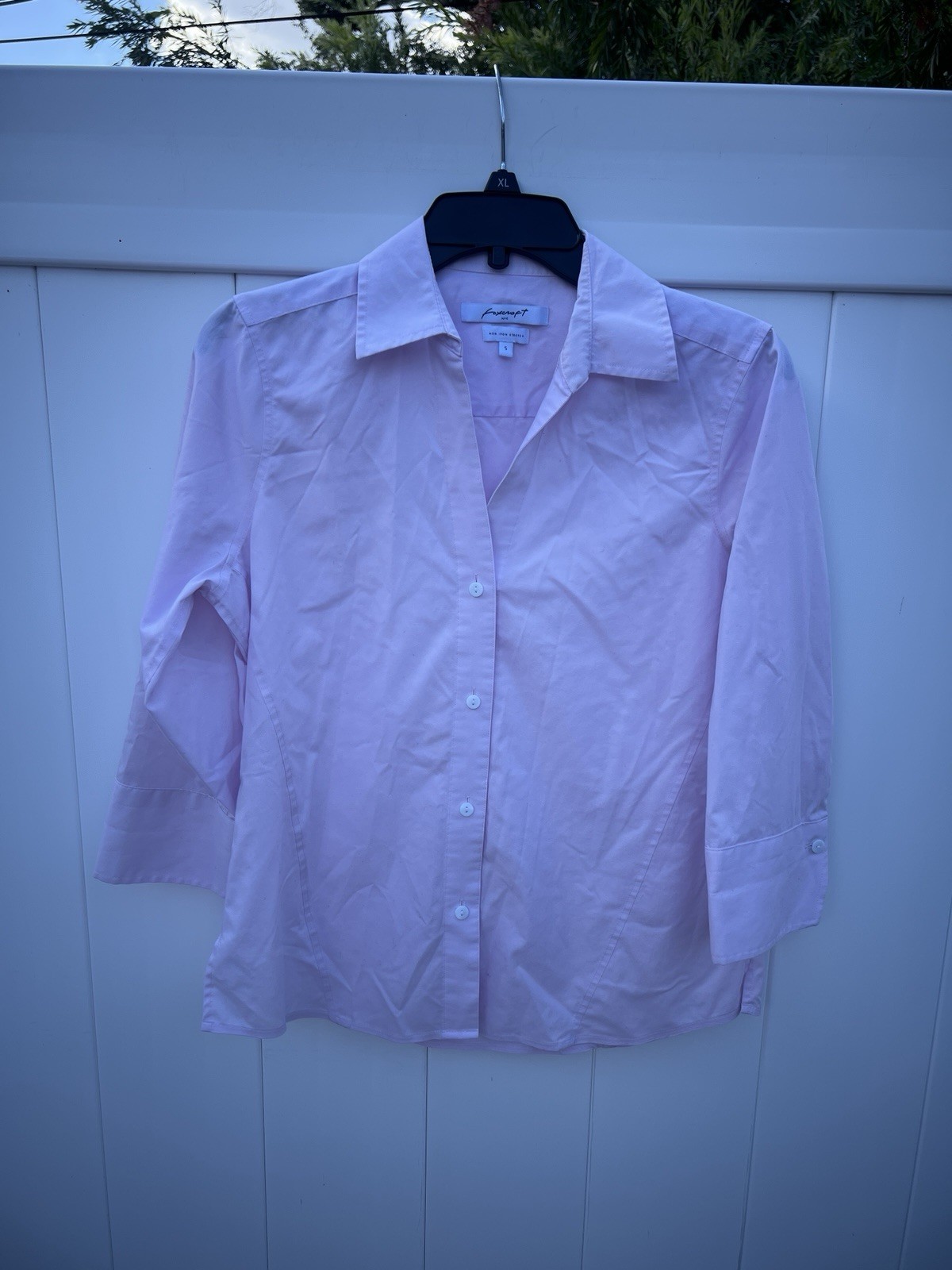 Foxcroft NYC Button Up Women’s Small Pink Non Iron Stretch 3/4 Sleeve