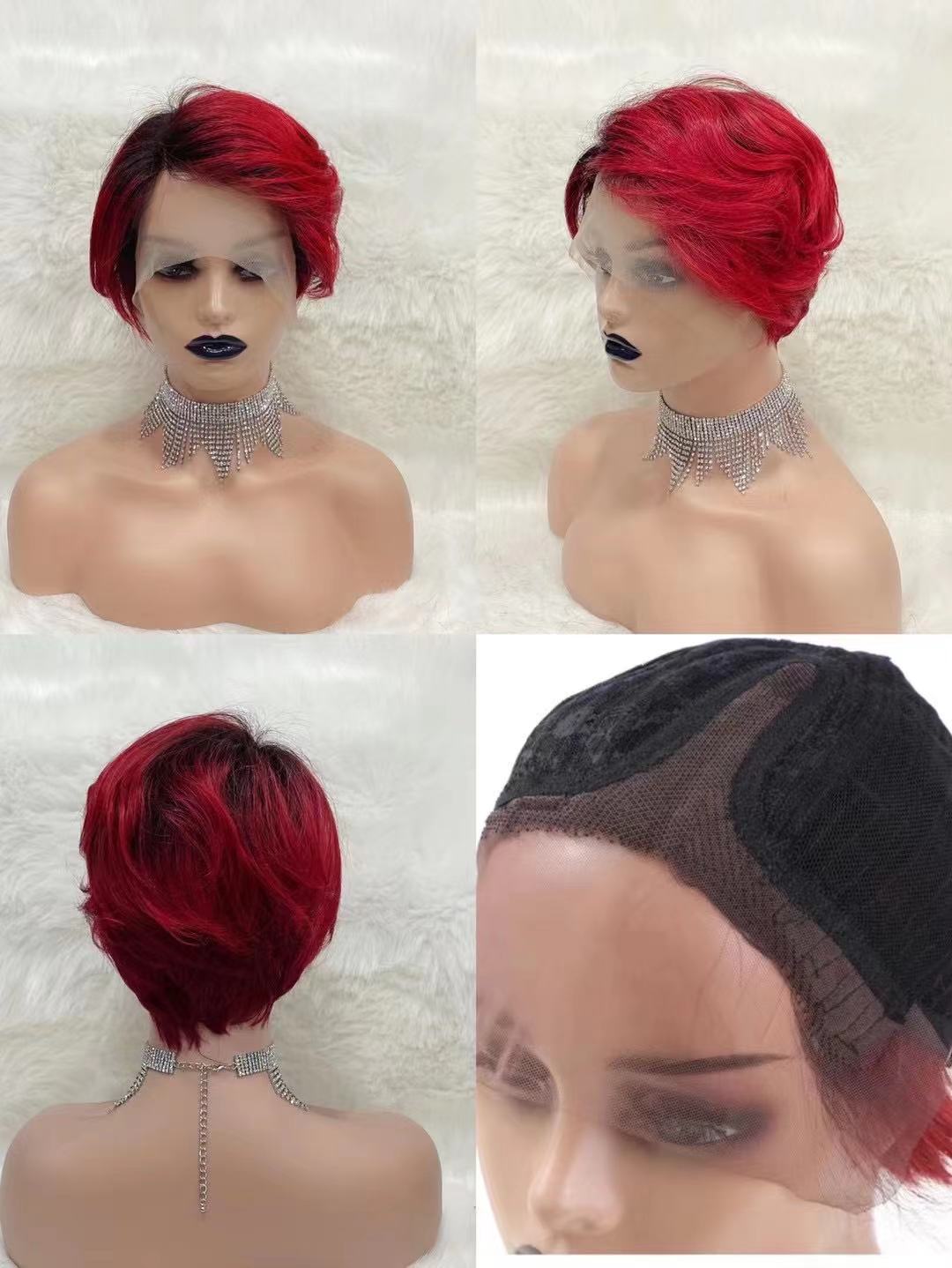 T-shaped Bob Head Wizard Cut Wig Can Be Hot Dyed