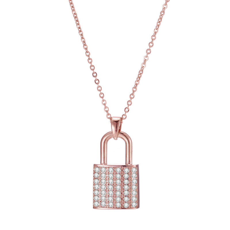 Zircon Lock Necklaces for Lover Luxury Necklace