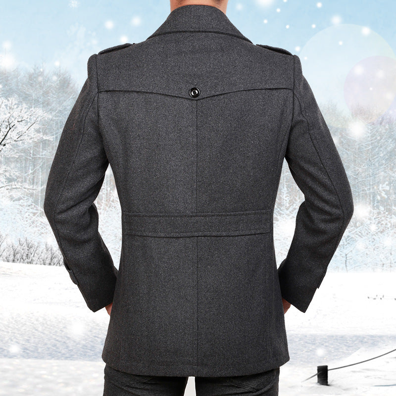 Men's Woolen Coat Mid-length Korean Style