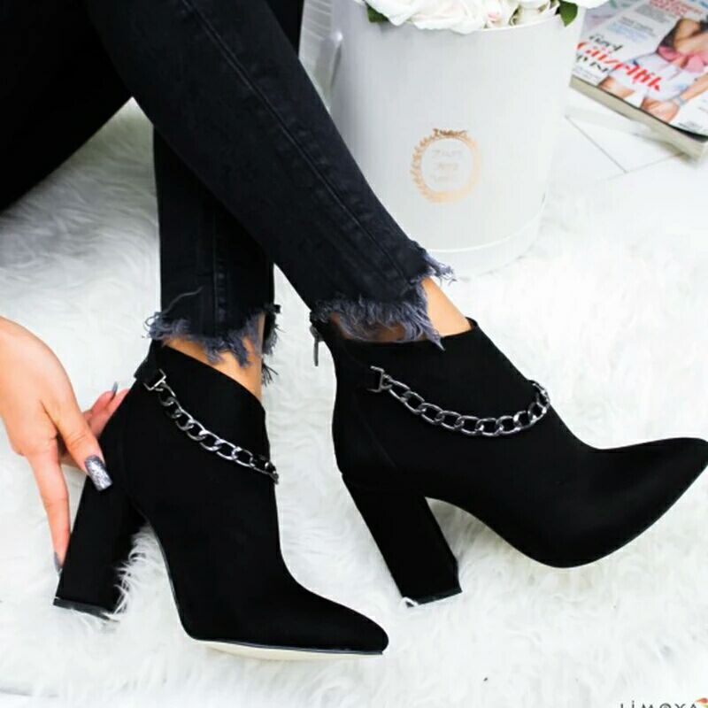 Pointed high heel short boots women autumn and winter