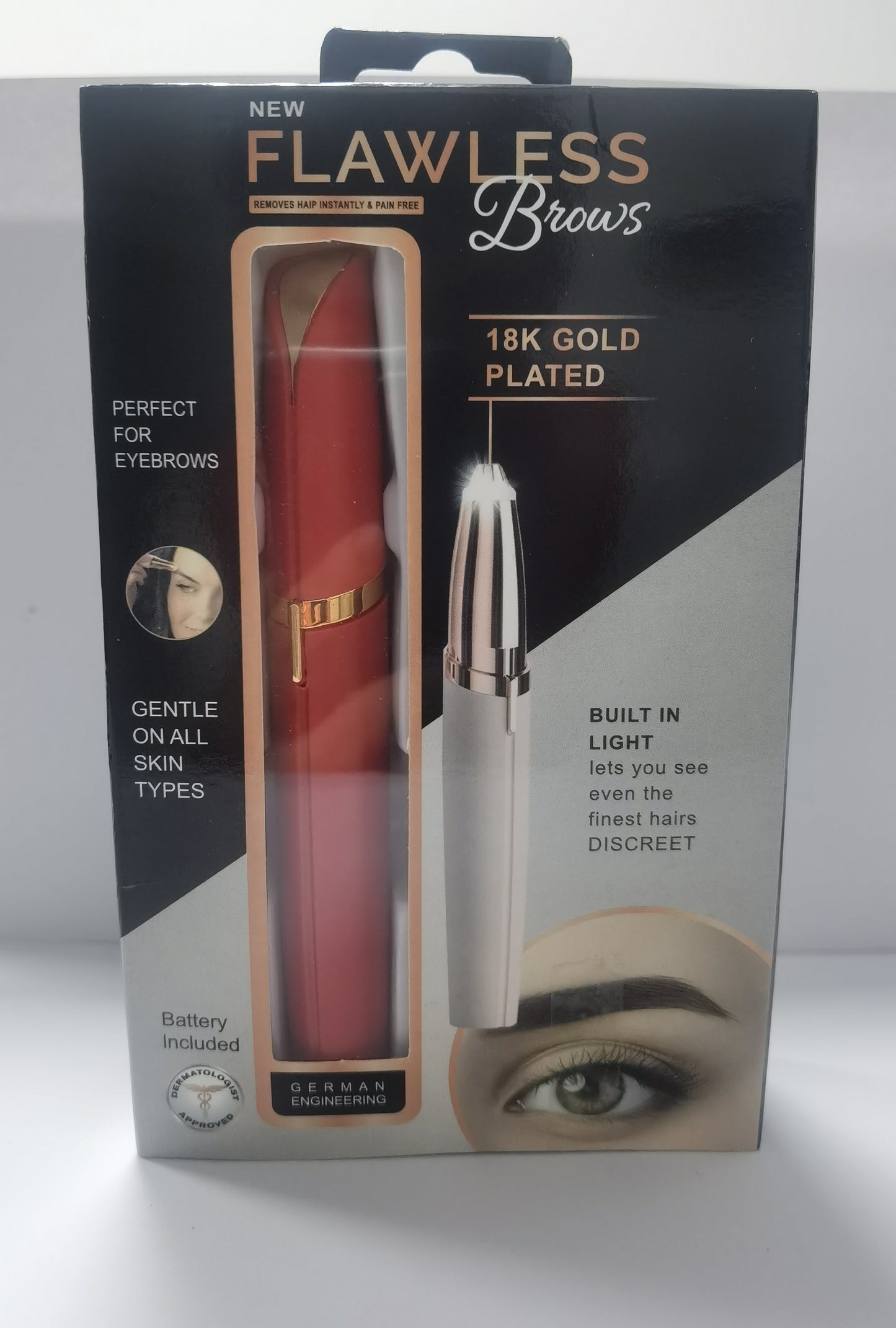 ISOBOUGIE Mini Electric Eyebrow Trimmer Lipstick Brows Pen Hair Remover Painless Razor Epilator with LED Light  Estimated Delivery Time: 5-11 day Tracking Information: Available