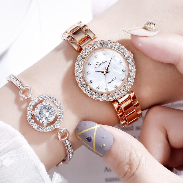 Watches-Set Bangle Clock Bracelet Wrist-Watch Quartz Women Fashion Ladies Brand Luxury