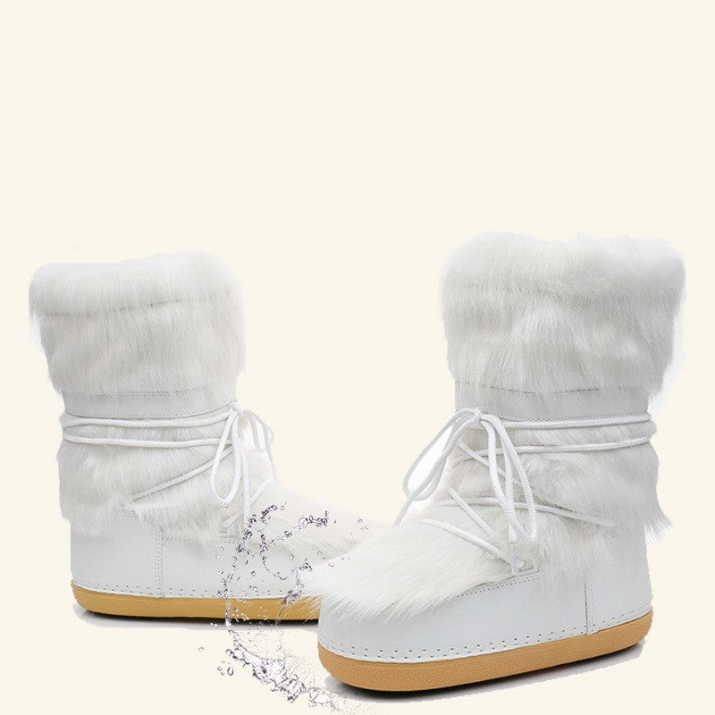 Winter Space Boots Furry Moon Boot Snow Boots For Women Fleece-lined Women
