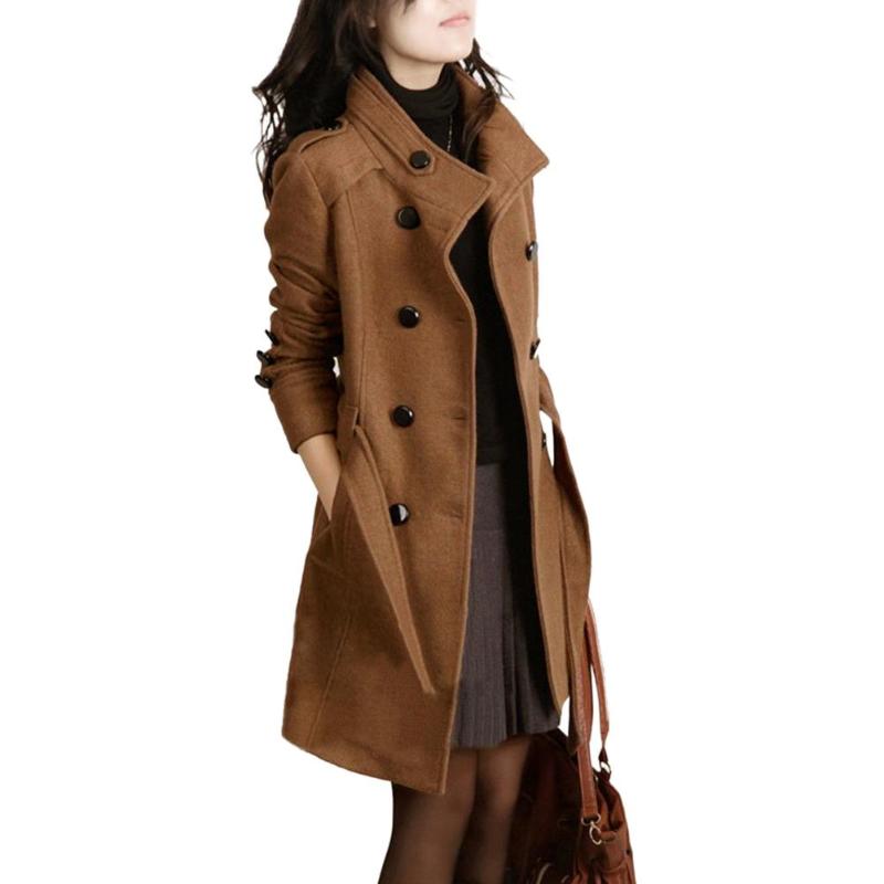 Woolen coat trench coat