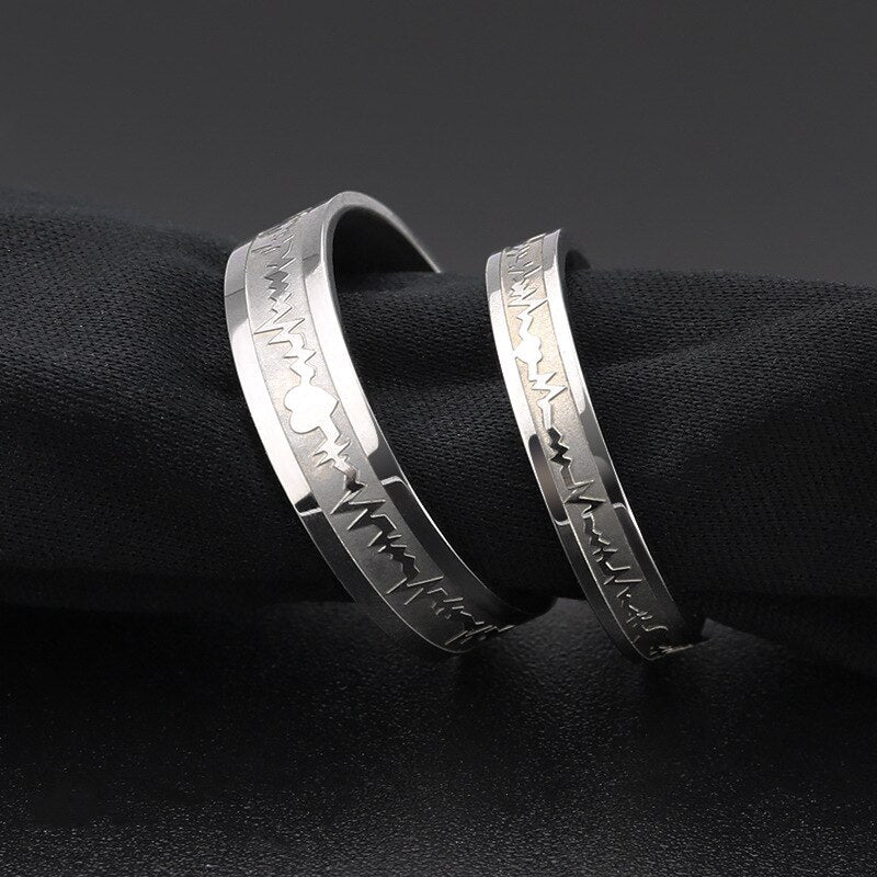 European and American fashion stainless steel couple rings