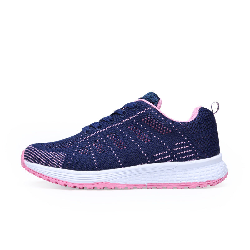 Black White Sneakers Women Lace Up Running Walking Shoes