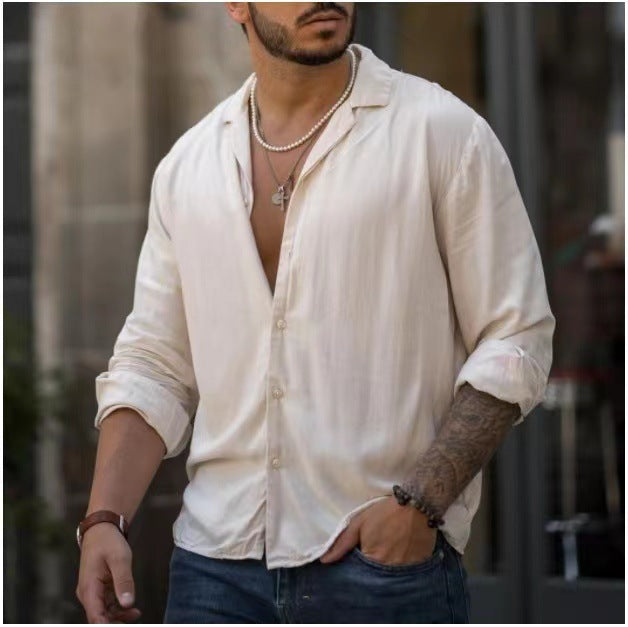 Fashion Trendy Men's Long-sleeved Shirt Loose