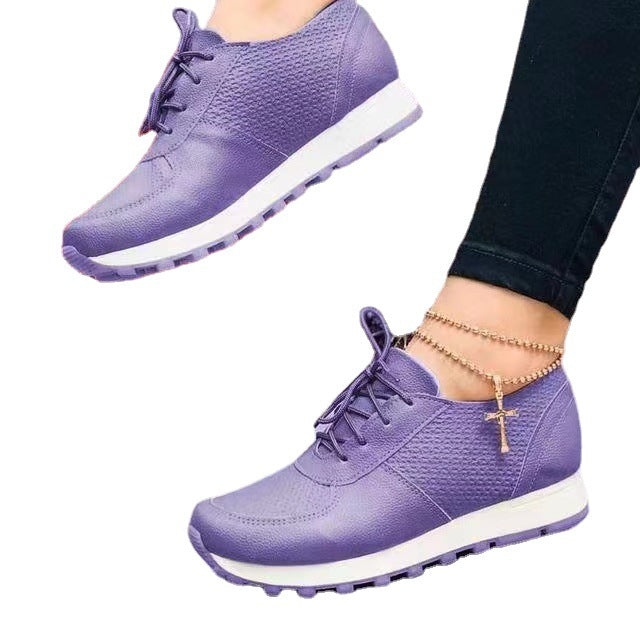 Women Sneakers Casual Running Sports Shoes Lace-up Flat Shoes