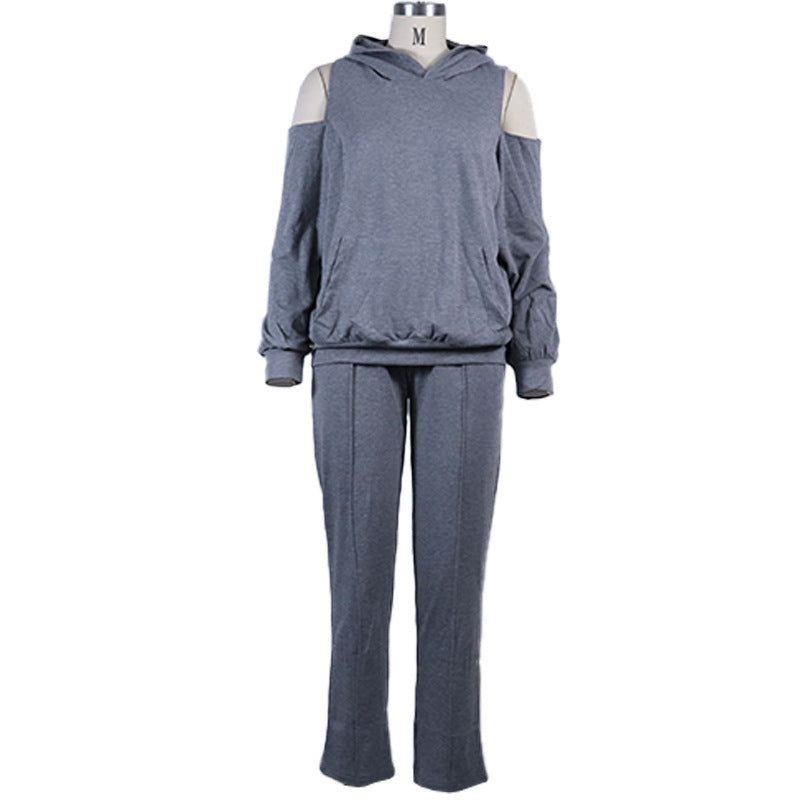 Clothing Special-interest Design Fashion Loose Hooded Sweater Casual Pants Suit