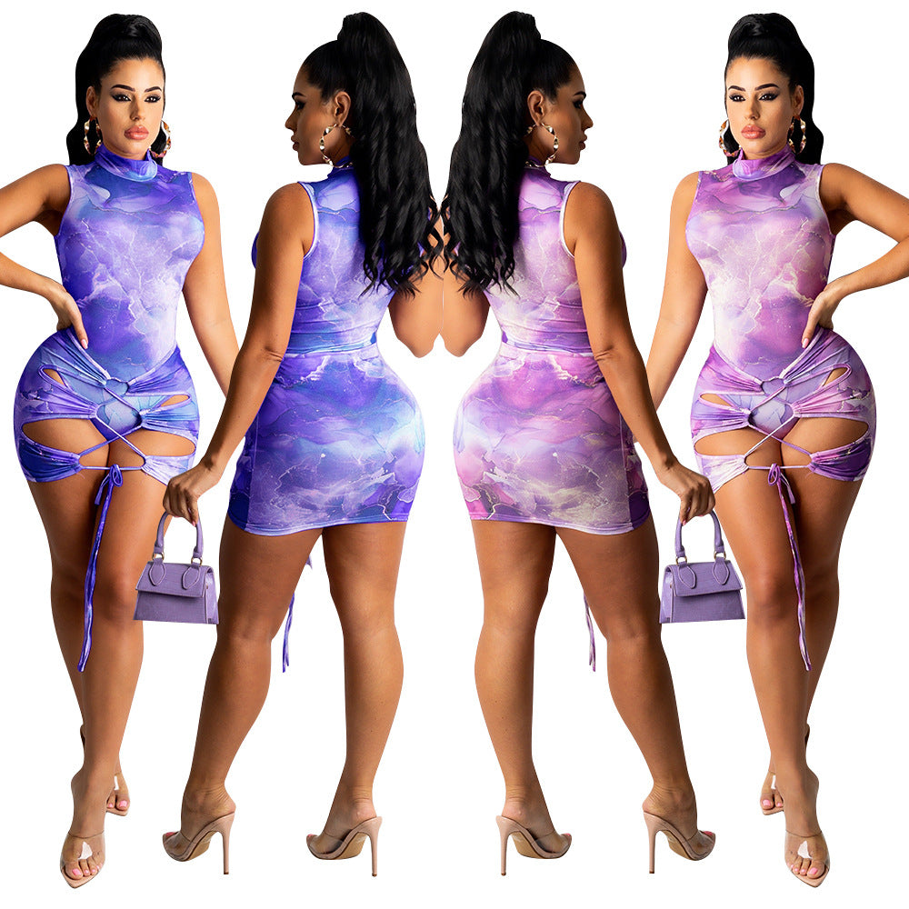 Sexy One-Piece Swimsuit Printing Ladies Two-Piece Suit