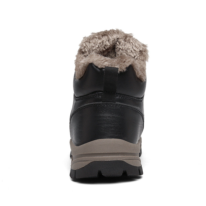 Winter Boots For Men Warm Leather Shoes With Plush