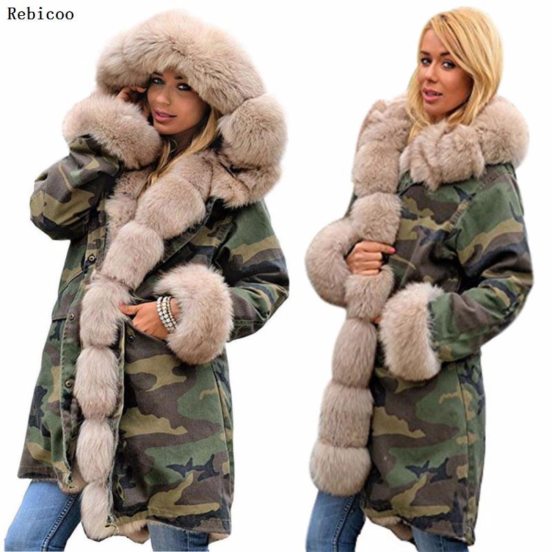 Brand New Style Big Wool Collar Winter Coat Women Clothes Warm Thick Loose Coats Casual Hooded Long Sleeve Jacket Coat Female