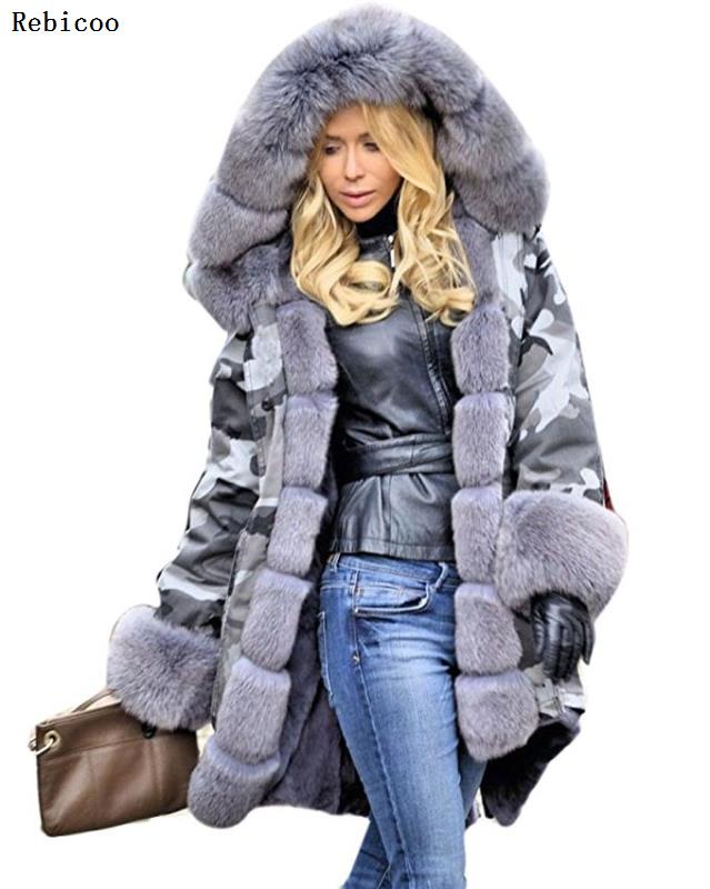 Brand New Style Big Wool Collar Winter Coat Women Clothes Warm Thick Loose Coats Casual Hooded Long Sleeve Jacket Coat Female