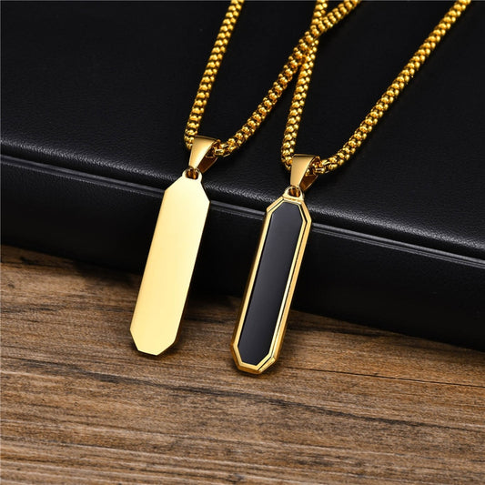 Modyle Fashion Punk Vintage Necklaces for Men Boys Gold Color Stainless Steel Geometric Pendant Male Jewelry Gifts Wholesale