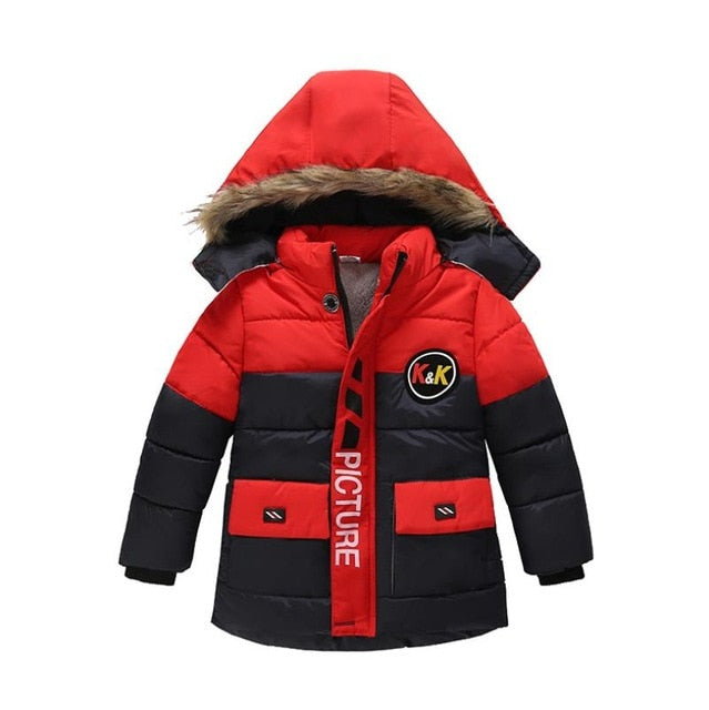 Boys Hooded Cotton Winter Jacket Coat For Baby Boy 3 - 6 years Old Overcoat Clothing - isobougie